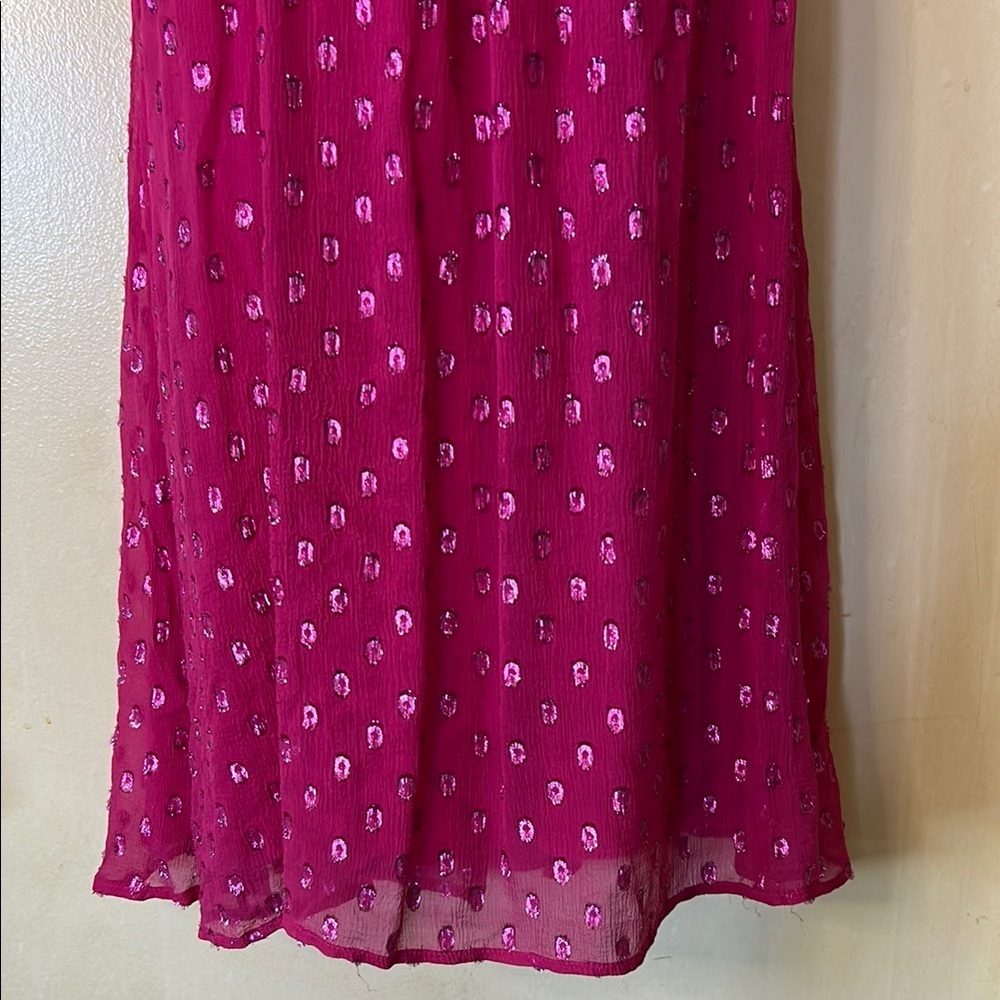 Ella Moss Fuchsia Silk Sparkly Sundress size S - Picture 4 of 13